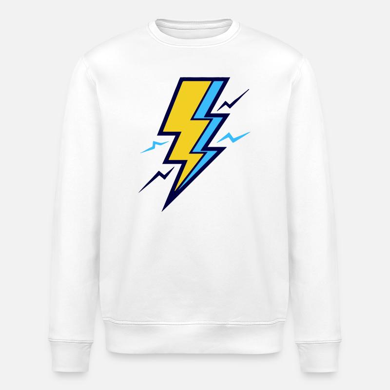 Gelber und blauer Strahl - Stanley/Stella Unisex Bio-Sweatshirt ROLLER - Weiß