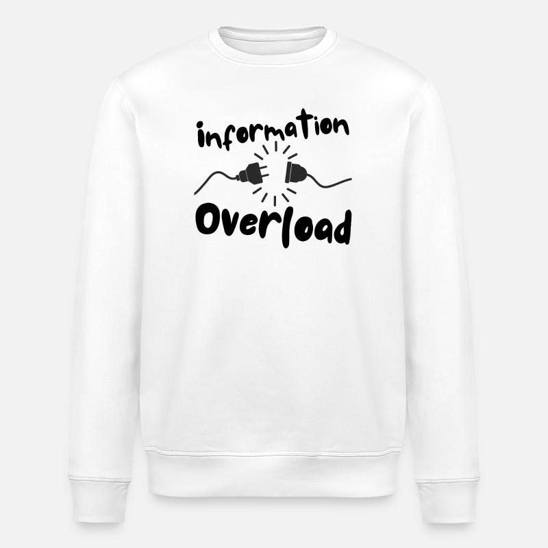 Information overload plug current - Stanley/Stella ROLLER Unisex Organic Sweatshirt - white