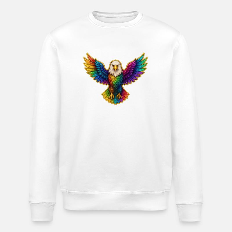 Art de l’aile d’aigle arc-en-ciel - Sweat bio ROLLER Stanley/Stella Unisexe - blanc