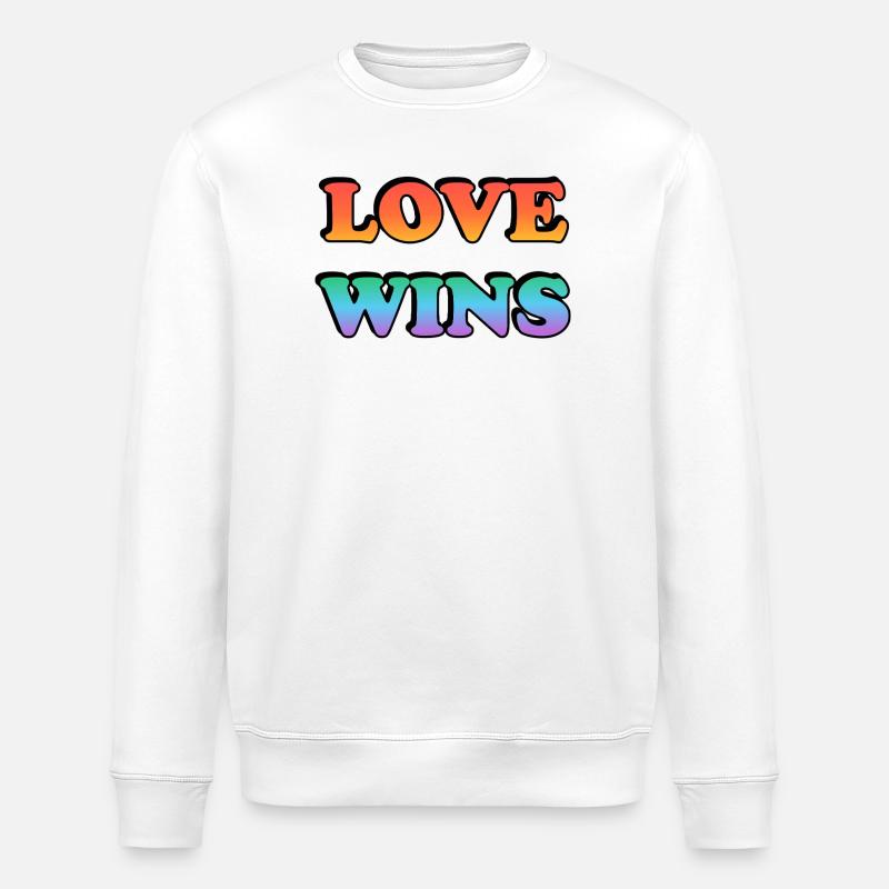 Love Wins Pride Gradient - Stanley/Stella ROLLER Unisex Organic Sweatshirt - white