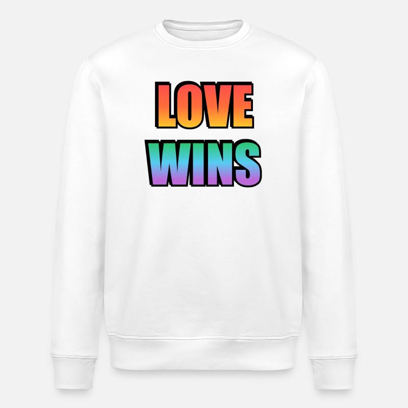 L’amour gagne le gradient arc-en-ciel - Sweat bio ROLLER Stanley/Stella Unisexe - blanc