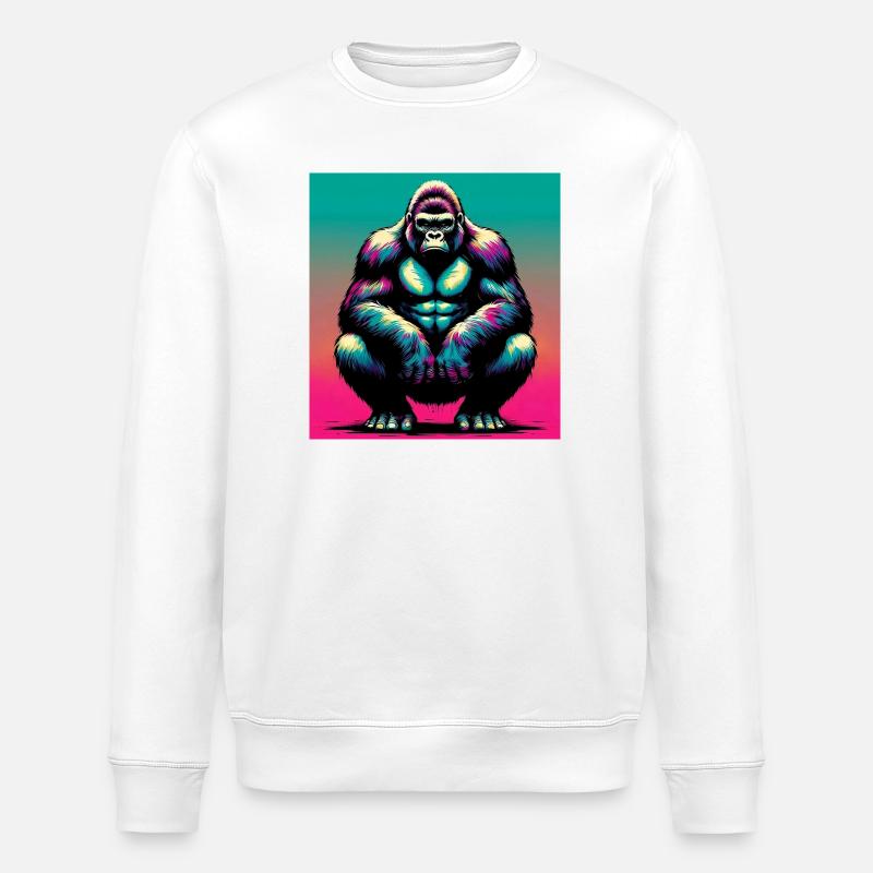 gorille - Sweat bio ROLLER Stanley/Stella Unisexe - blanc