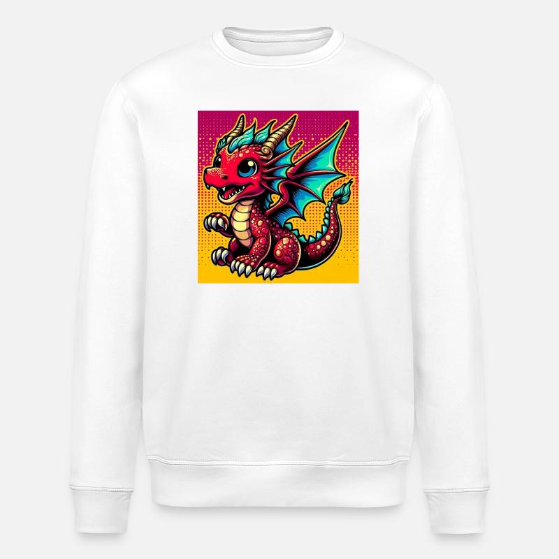 Drache - Stanley/Stella Unisex Bio-Sweatshirt ROLLER - Weiß