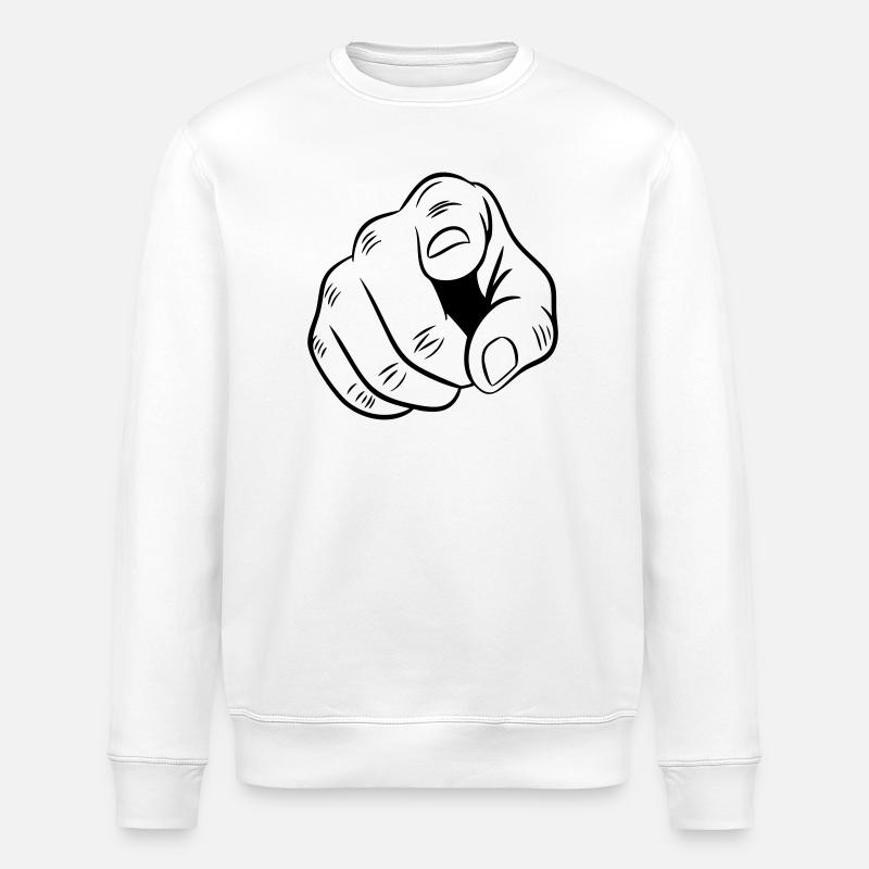 Illustration der zeigenden Hand - Stanley/Stella Unisex Bio-Sweatshirt ROLLER - Weiß