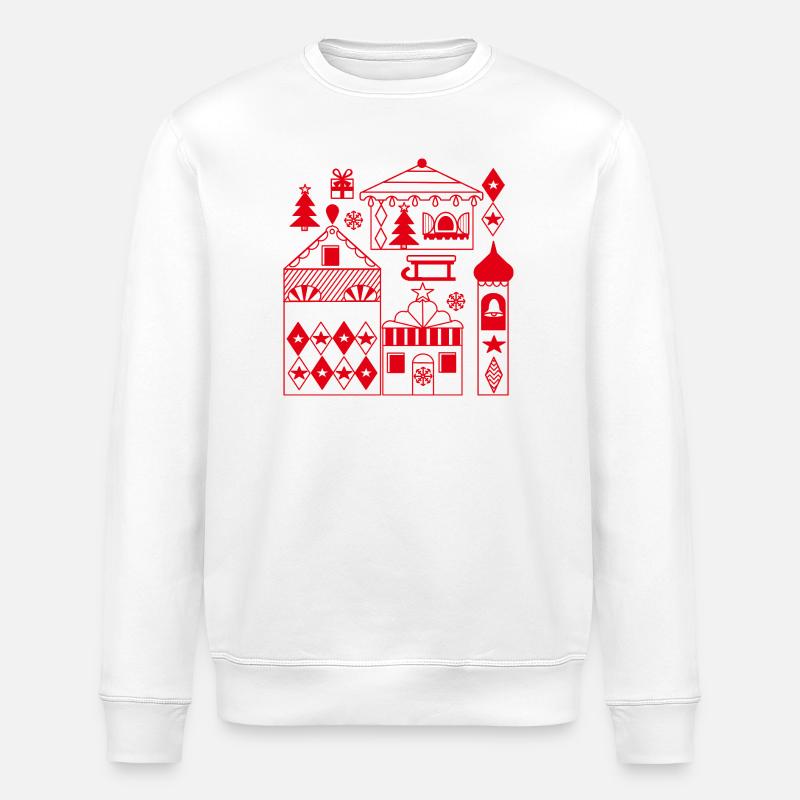 Weihnachtsmarkt Silhouette - Stanley/Stella Unisex Bio-Sweatshirt ROLLER - Weiß