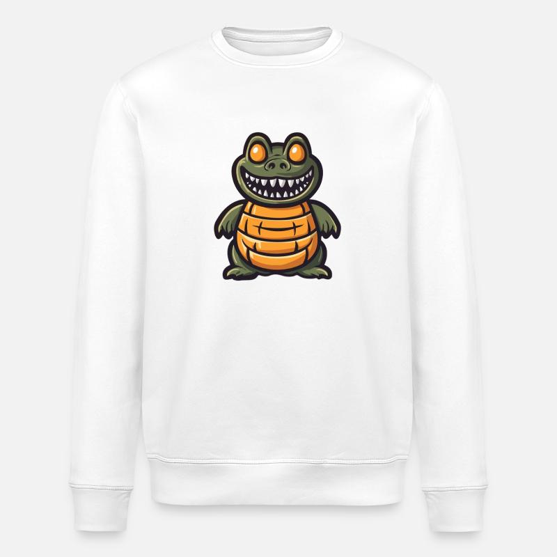 Alligator Halloween Comic Funny - Stanley/Stella ROLLER Unisex Organic Sweatshirt - white