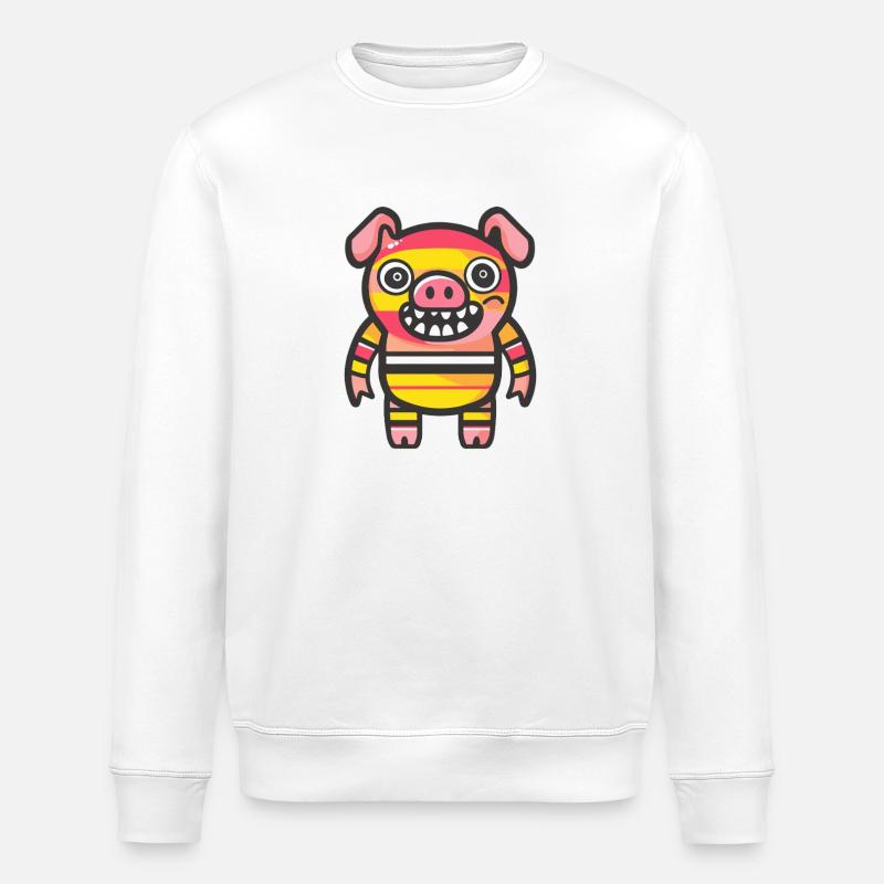 Cochon Halloween Bande dessinée Drôle - Sweat bio ROLLER Stanley/Stella Unisexe - blanc