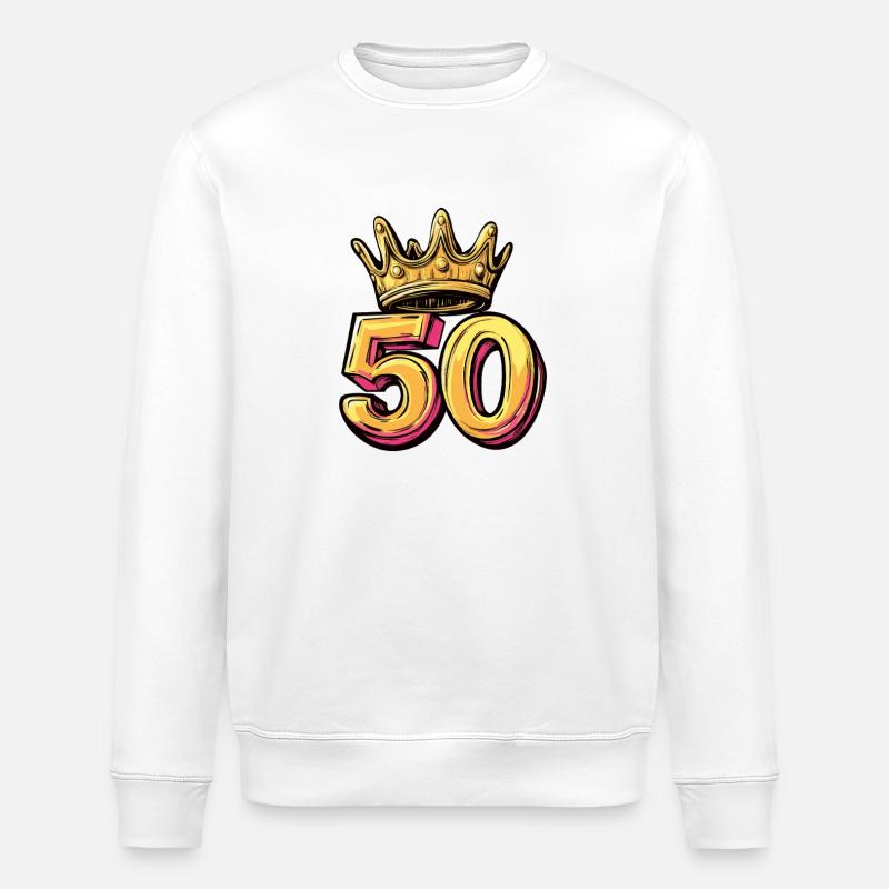 Couronne à 50 chiffres - Sweat bio ROLLER Stanley/Stella Unisexe - blanc