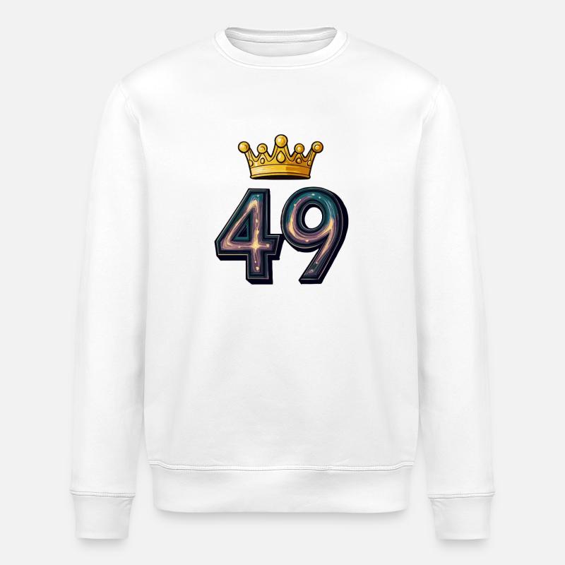 49 Zahl Krone - Stanley/Stella Unisex Bio-Sweatshirt ROLLER - Weiß