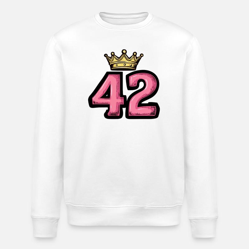 42 Number Krone - Stanley/Stella ROLLER Unisex Organic Sweatshirt - white