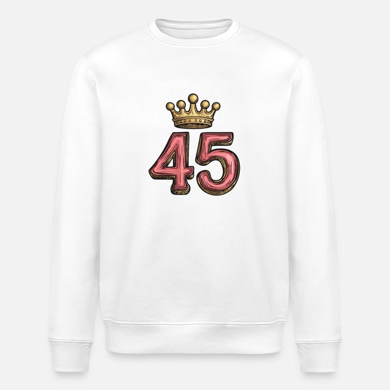 Couronne à 45 chiffres - Sweat bio ROLLER Stanley/Stella Unisexe - blanc