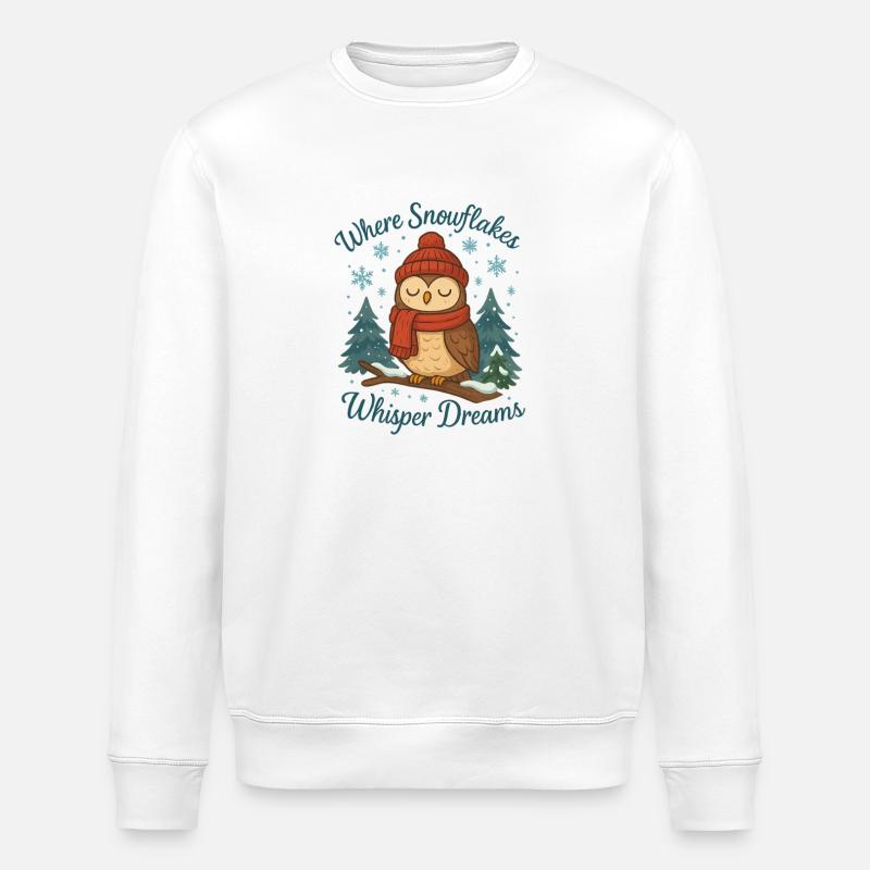 Wintereule – Where Snowflakes Whisper Dreams - Stanley/Stella ROLLER Unisex Organic Sweatshirt - white