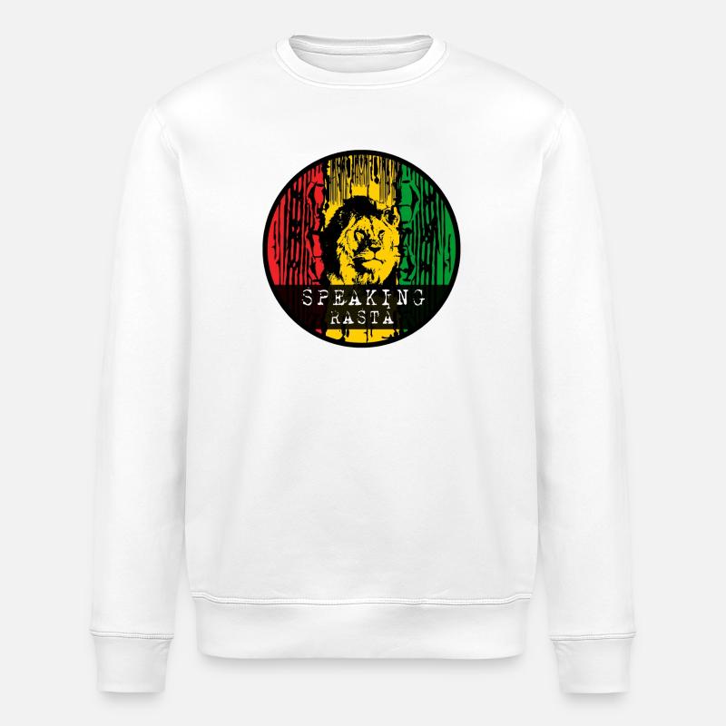 Lion de style rasta - Sweat bio ROLLER Stanley/Stella Unisexe - blanc