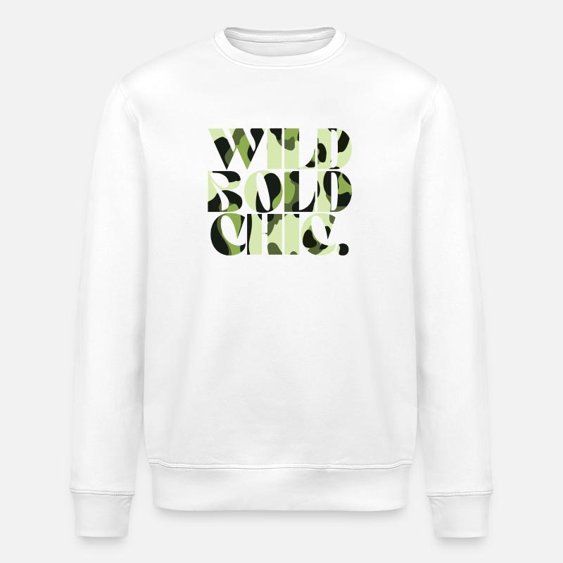 Sauvage Audacieux Chic Camouflage Chic - Sweat bio ROLLER Stanley/Stella Unisexe - blanc