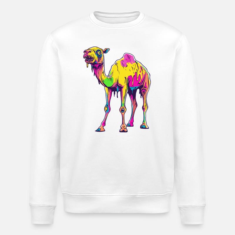Camel Halloween Comic Funny - Stanley/Stella ROLLER Unisex Organic Sweatshirt - white