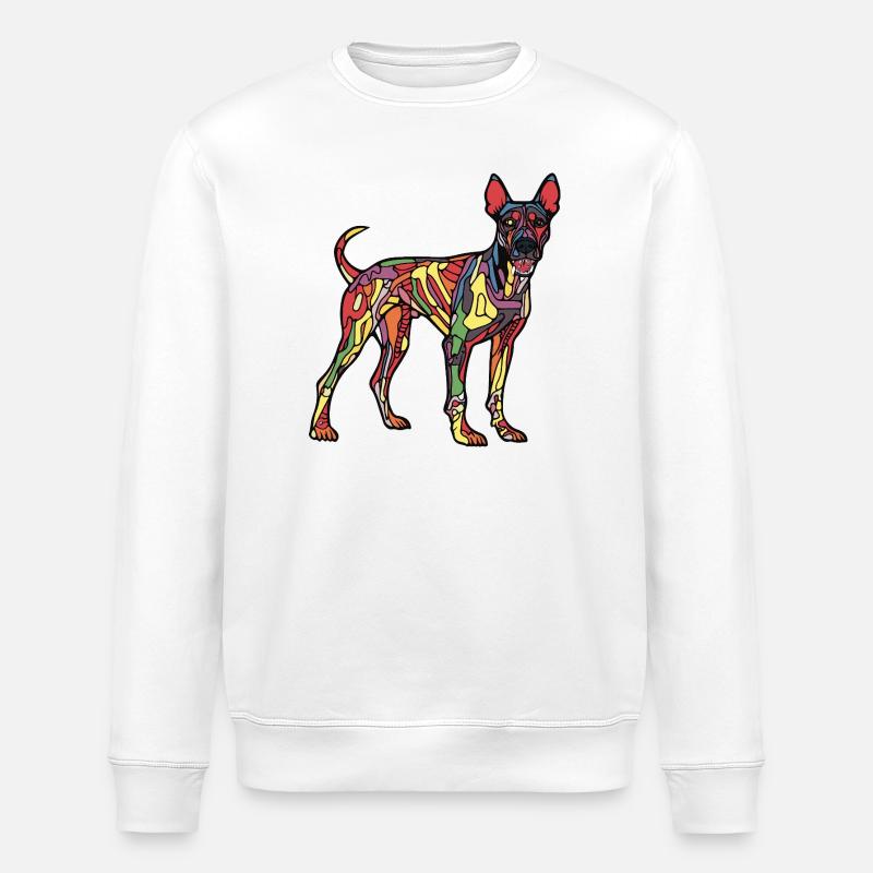 Doberman Dog Halloween Comic Funny - Stanley/Stella ROLLER Unisex Organic Sweatshirt - white