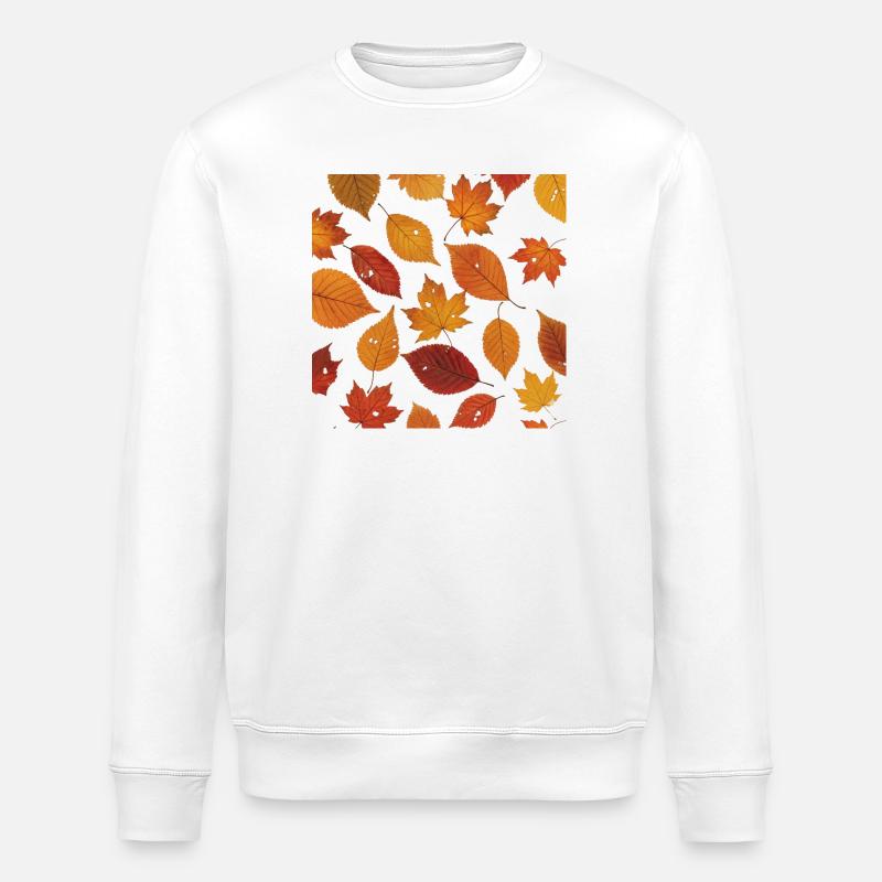 Herbstblatt Muster - Stanley/Stella Unisex Bio-Sweatshirt ROLLER - Weiß