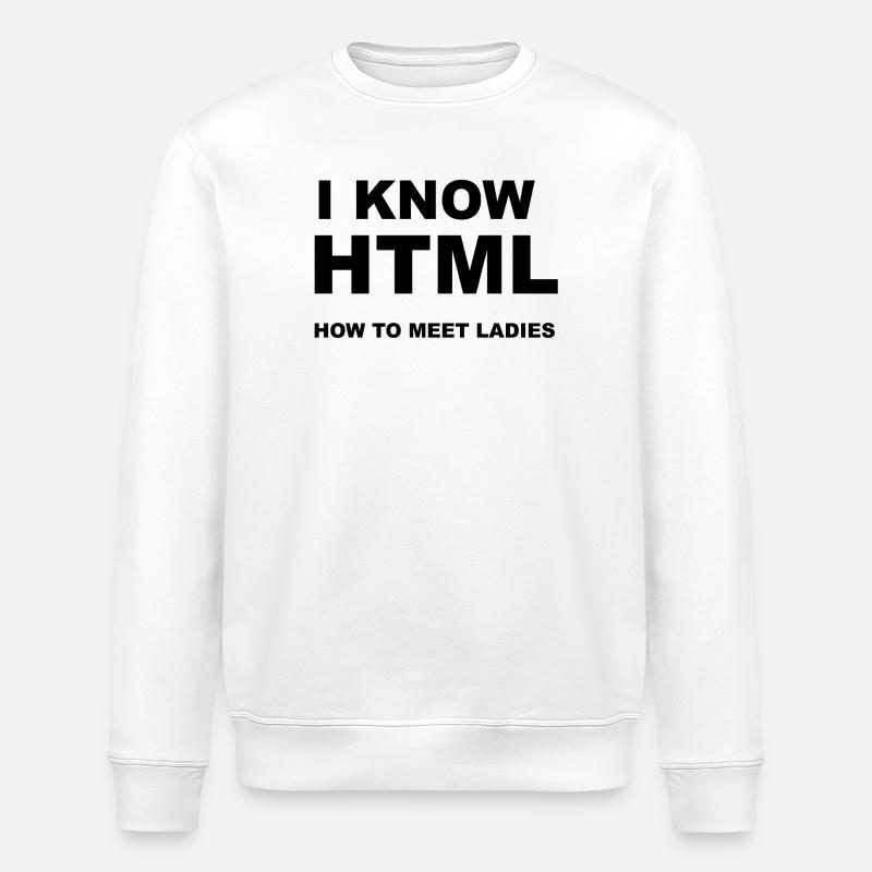 Single & Debugging – Funny Nerd Dating Shirt - Stanley/Stella ROLLER Unisex Organic Sweatshirt - white