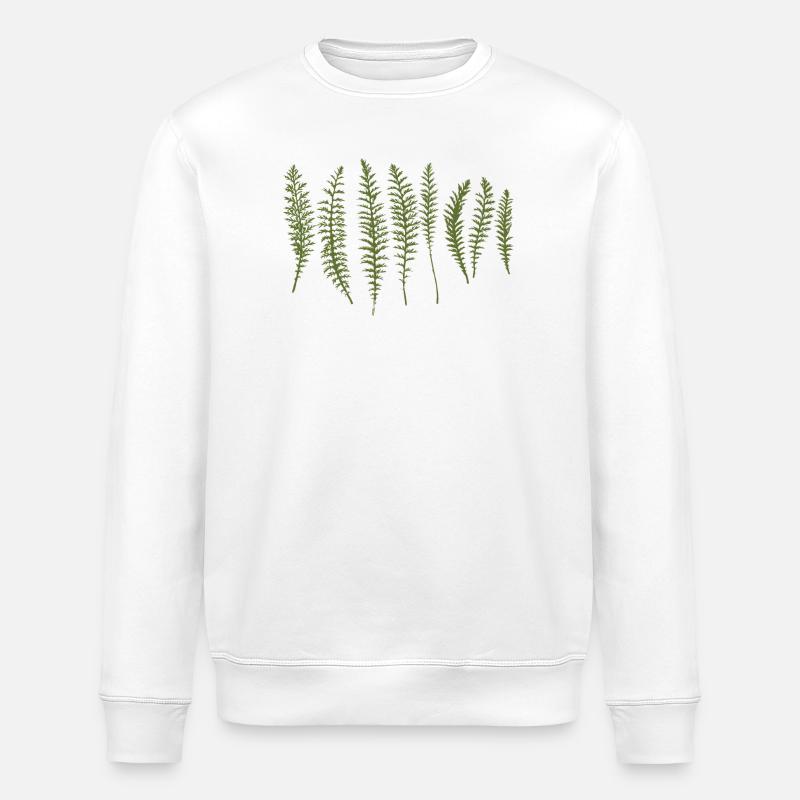 Silhouettes de feuilles d’achillée millefeuille - Sweat bio ROLLER Stanley/Stella Unisexe - blanc