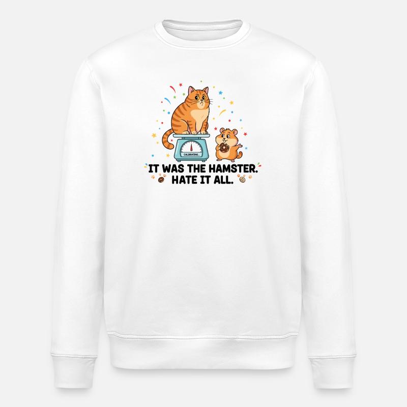 Es war der Hamster - Stanley/Stella Unisex Bio-Sweatshirt ROLLER - Weiß