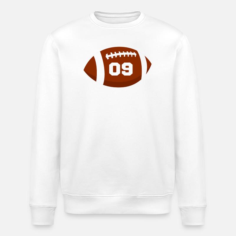 Number 9 Rugby - 9th Anniversary Rugby - Stanley/Stella ROLLER Unisex Organic Sweatshirt - white