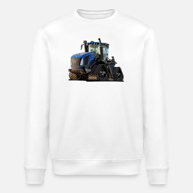 Traktor mit Raupenantrieb - Stanley/Stella Unisex Bio-Sweatshirt ROLLER - Weiß