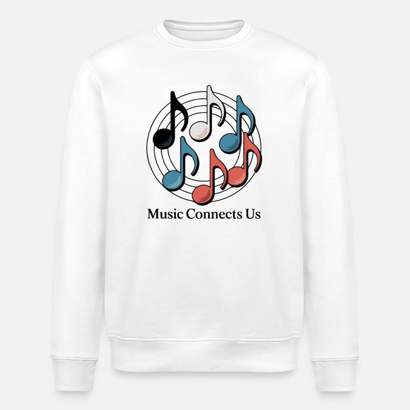 Notes circulaires : la musique nous relie - Sweat bio ROLLER Stanley/Stella Unisexe - blanc