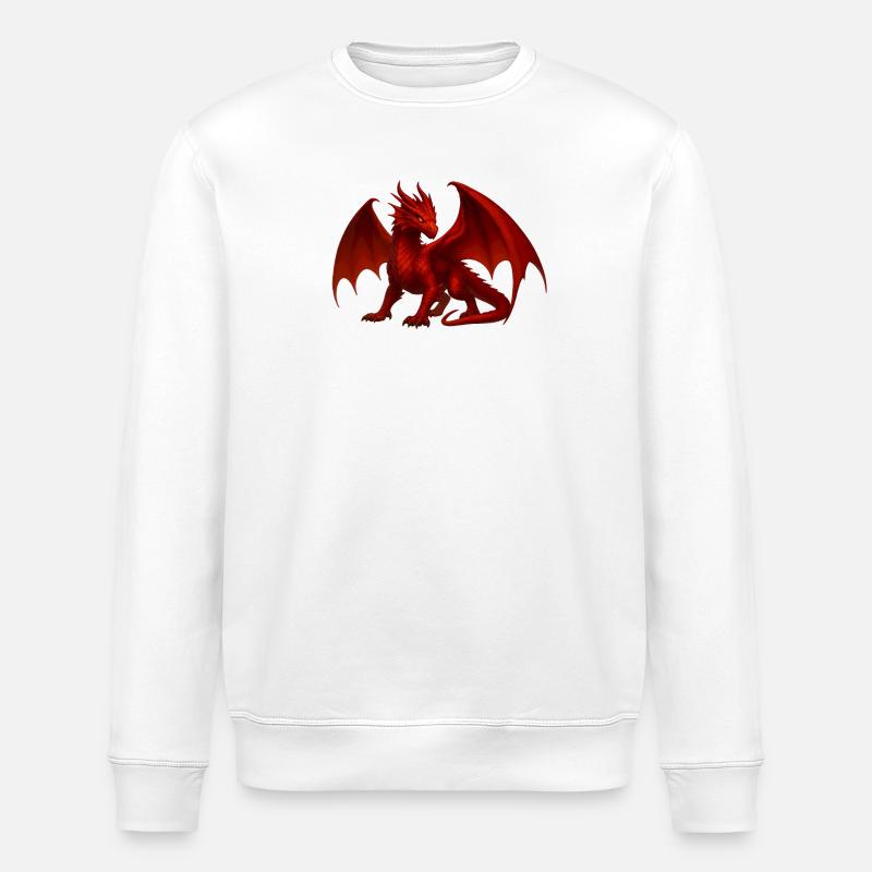 Feuerdrache – Kraft & Transformation - Stanley/Stella Unisex Bio-Sweatshirt ROLLER - Weiß