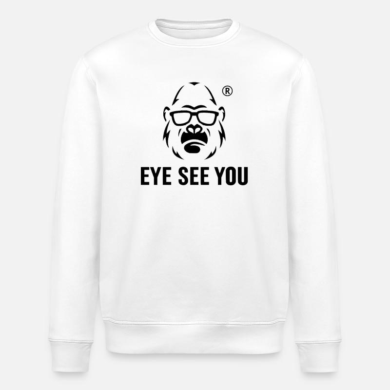 Gorilla mit Sonnenbrille Evil SeeV - Stanley/Stella Unisex Bio-Sweatshirt ROLLER - Weiß