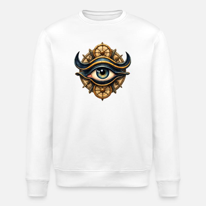 Oeil de vapeur avec roues - Sweat bio ROLLER Stanley/Stella Unisexe - blanc