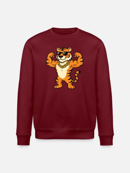 Tiger Sonnenbrille Bodybuilder - Stanley/Stella Unisex Bio-Sweatshirt ROLLER - Weiß