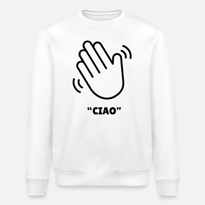 Ciao – Conception de la main agitée - Sweat bio ROLLER Stanley/Stella Unisexe - blanc