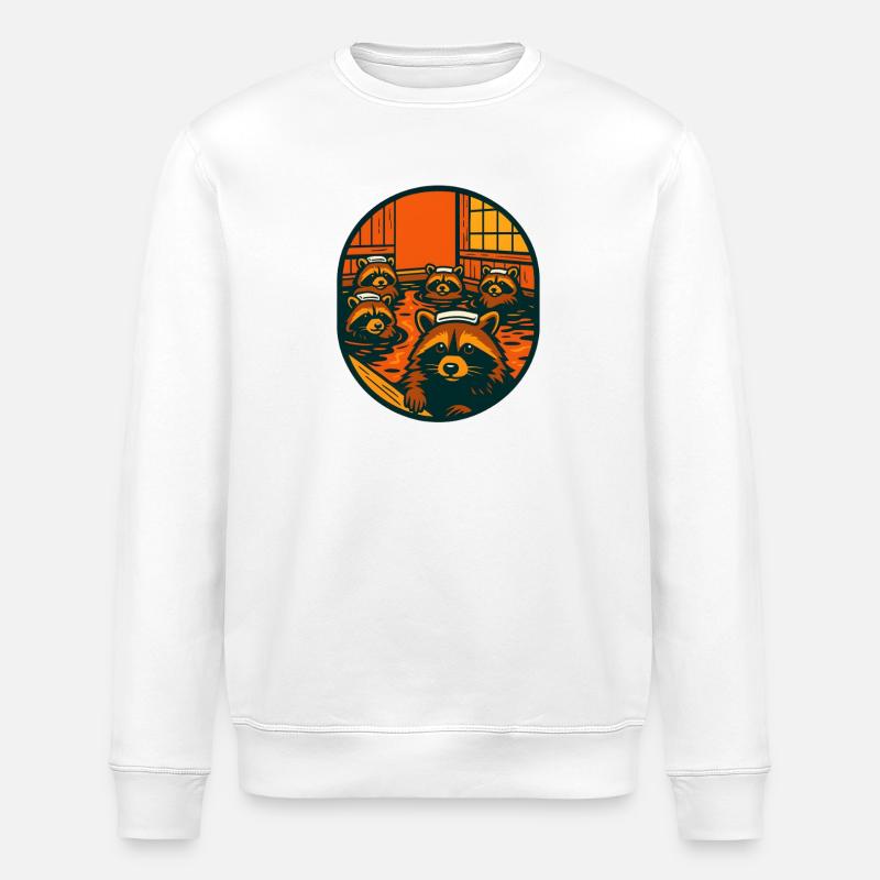 Waschbär Heiße Quelle - Stanley/Stella Unisex Bio-Sweatshirt ROLLER - Weiß