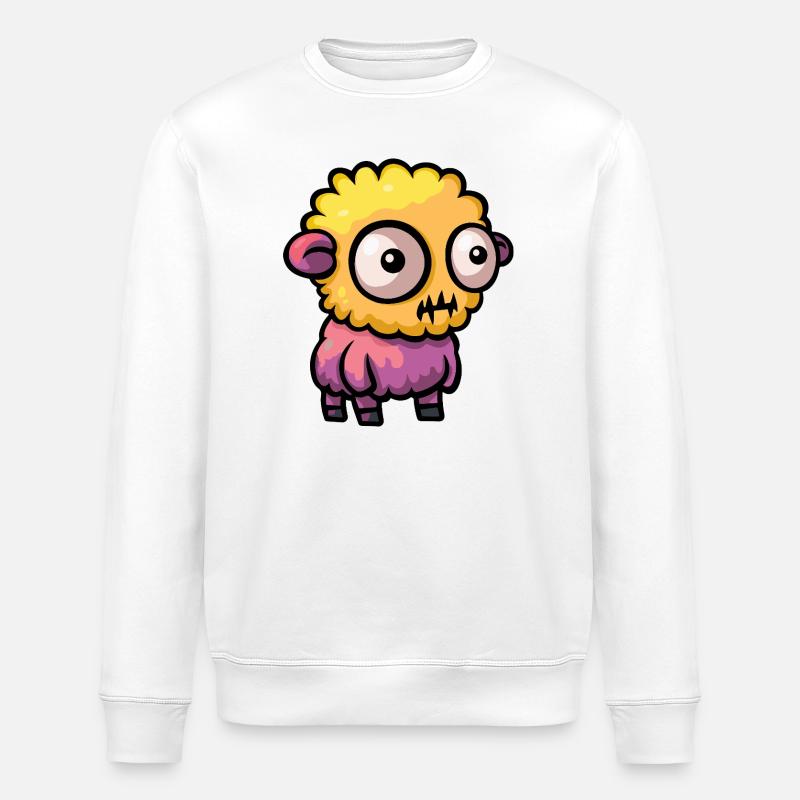 Schaf Halloween Comic Zombie - Stanley/Stella Unisex Bio-Sweatshirt ROLLER - Weiß