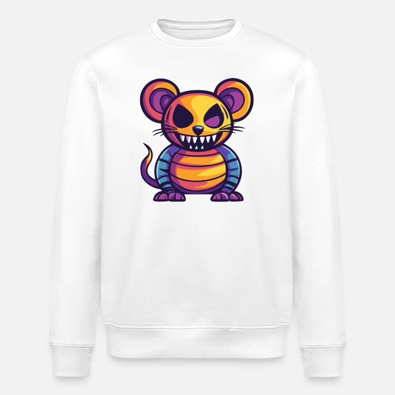 Maus Halloween Comic Zombie - Stanley/Stella Unisex Bio-Sweatshirt ROLLER - Weiß