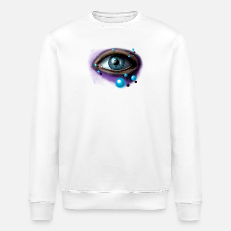 Auge im Lavendelglanz - Stanley/Stella Unisex Bio-Sweatshirt ROLLER - Weiß