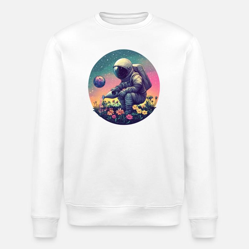 Astronaute de Space Blossoms - Sweat bio ROLLER Stanley/Stella Unisexe - blanc