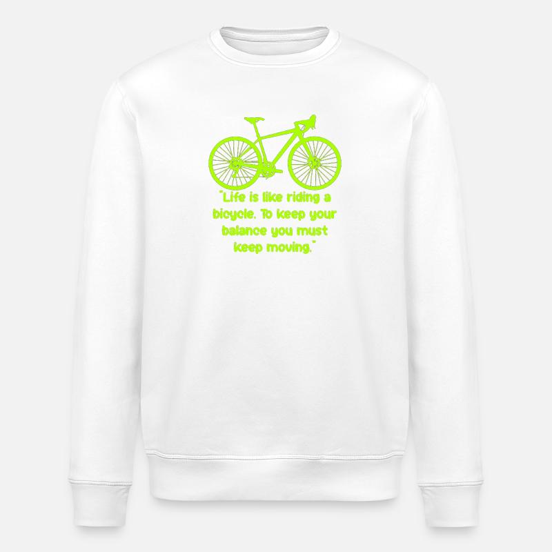 Équilibre du vélo Texte néon - Sweat bio ROLLER Stanley/Stella Unisexe - blanc