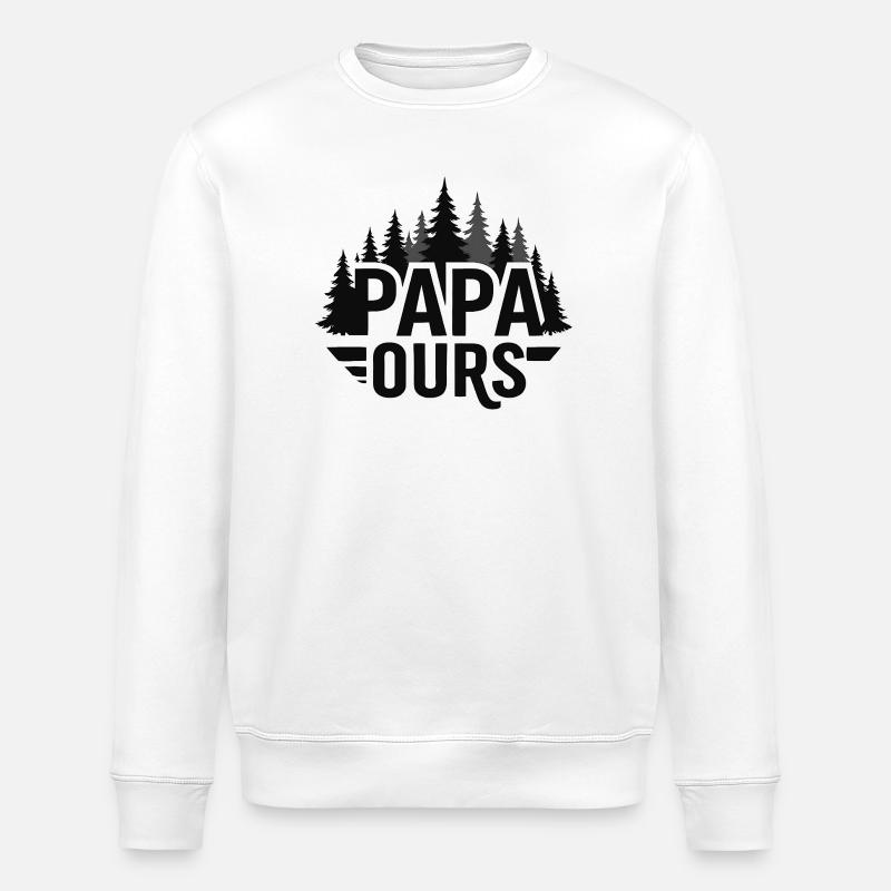 Daddy Bear Forest Silhouette - Stanley/Stella ROLLER Unisex Organic Sweatshirt - white
