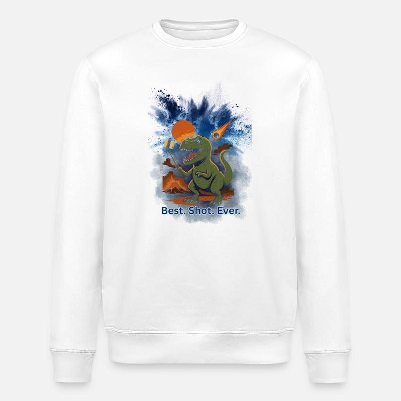 Dinosaurier Meteorit Vulkan  - Stanley/Stella Unisex Bio-Sweatshirt ROLLER - Weiß