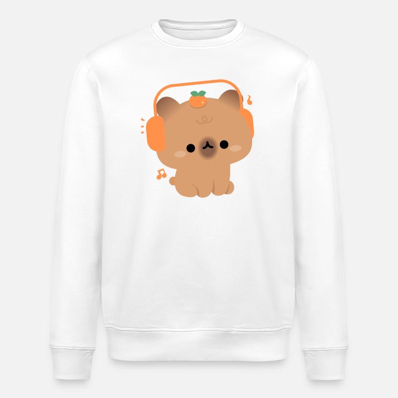 Capybara kawaii avec casque - Sweat bio ROLLER Stanley/Stella Unisexe - blanc