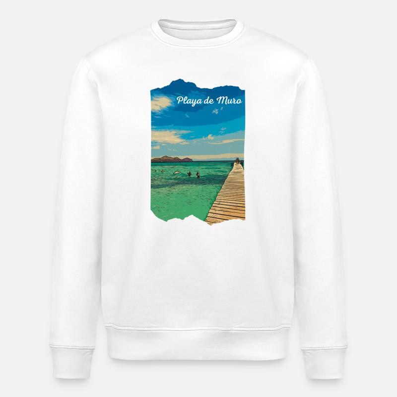 Playa de Muro - Majorque - Sweat bio ROLLER Stanley/Stella Unisexe - blanc