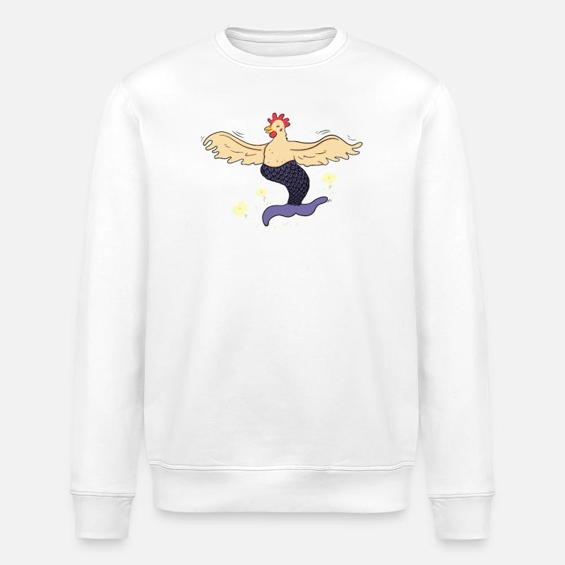 Glückliche Henne-Meerjungfrau - Stanley/Stella Unisex Bio-Sweatshirt ROLLER - Weiß