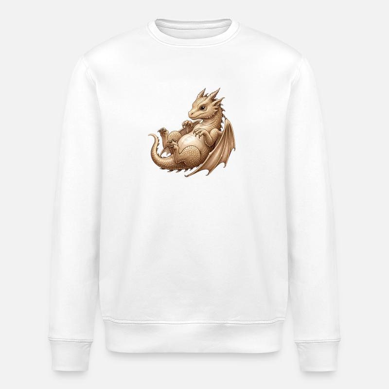dessin animé bébé dragon illustration - Sweat bio ROLLER Stanley/Stella Unisexe - blanc