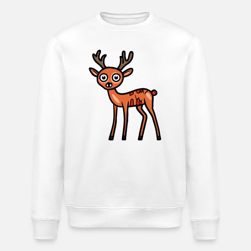Hirsch Halloween Comic Lustig - Stanley/Stella Unisex Bio-Sweatshirt ROLLER - Weiß