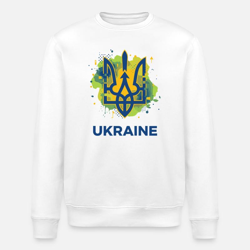 Ukrainisches Dreizack-Wappen - Stanley/Stella Unisex Bio-Sweatshirt ROLLER - Weiß