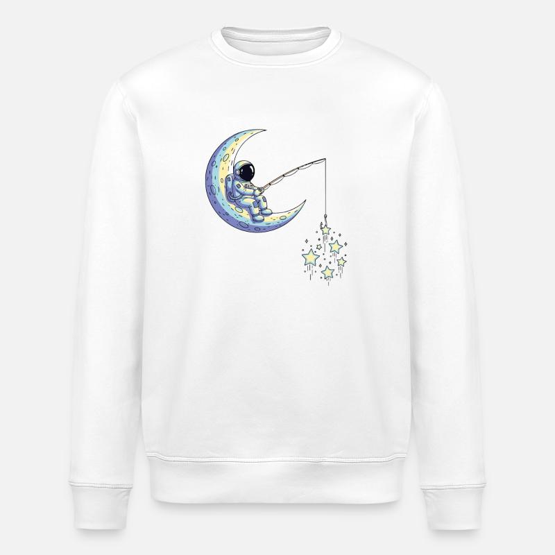 Astronaute Pêche Humour - Sweat bio ROLLER Stanley/Stella Unisexe - blanc