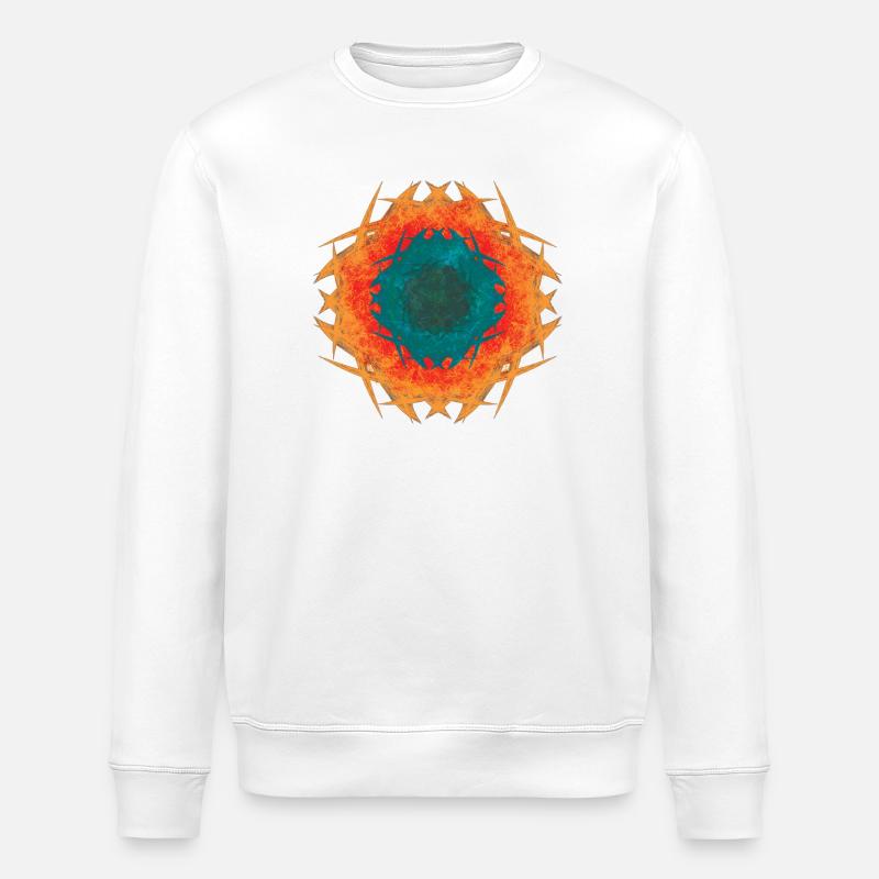 Feuer Mandala Kaleidoskop - Stanley/Stella Unisex Bio-Sweatshirt ROLLER - Weiß