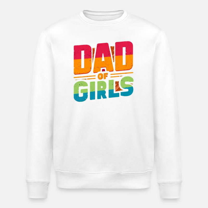 Papa de filles arc-en-ciel, pères - Sweat bio ROLLER Stanley/Stella Unisexe - blanc