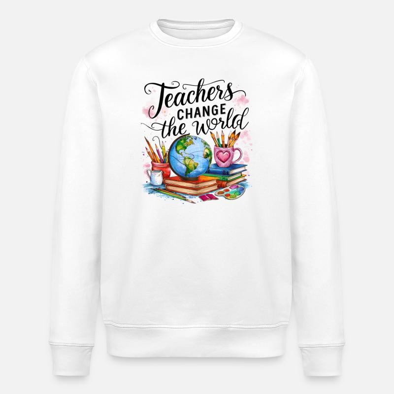 Les enseignants changent le monde - Sweat bio ROLLER Stanley/Stella Unisexe - blanc